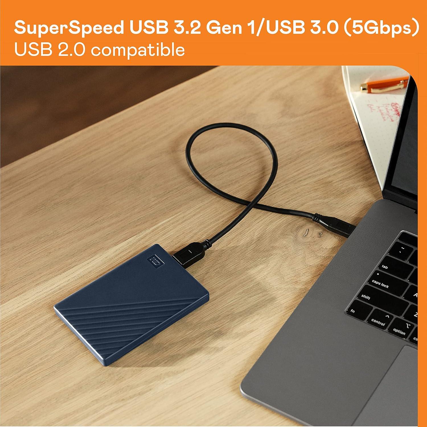 imageWD 5TB My Passport for Mac Navy Portable External Hard Drive with backup software and password protection USB 31USB 30 compatible WDBA2F0050BBLWESNNavy