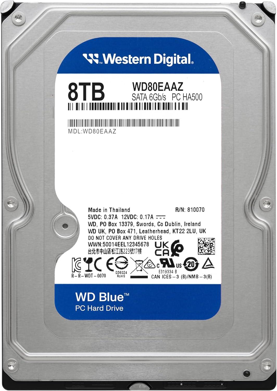 imageWestern Digital 2TB WD Blue PC Internal Hard Drive 7200 RPM Class SATA 6 Gbs 256 MB Cache 35 WD20EZBX8TB