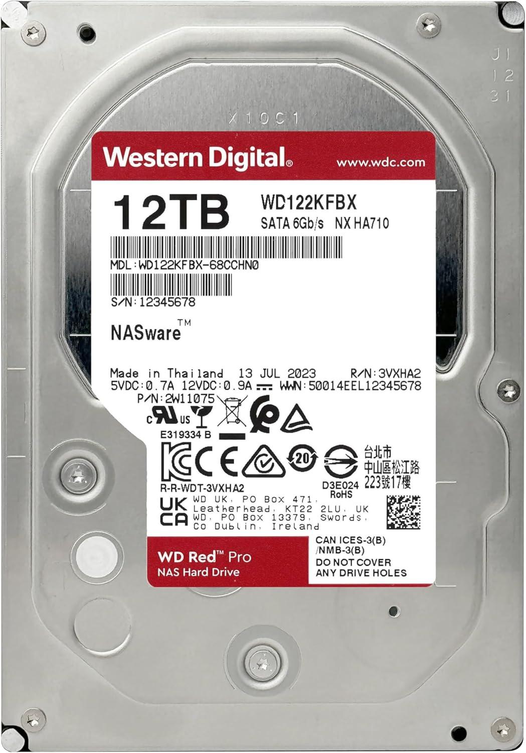 imageWestern Digital 4TB WD Red Plus NAS Internal Hard Drive HDD 5400 RPM SATA 6 Gbs CMR 256 MB Cache 35 WD40EFPX12TB