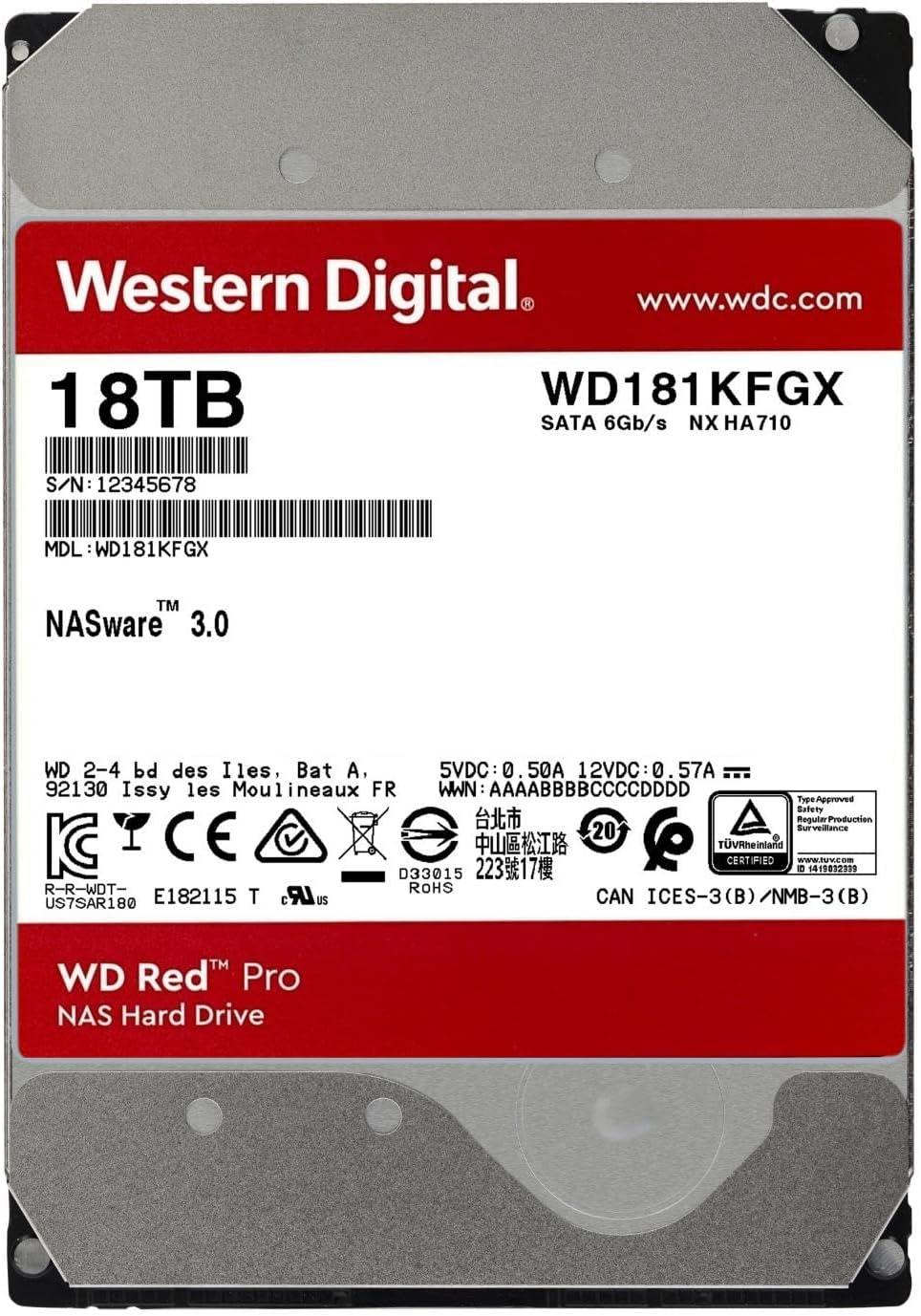 imageWestern Digital 4TB WD Red Plus NAS Internal Hard Drive HDD 5400 RPM SATA 6 Gbs CMR 256 MB Cache 35 WD40EFPX18TB