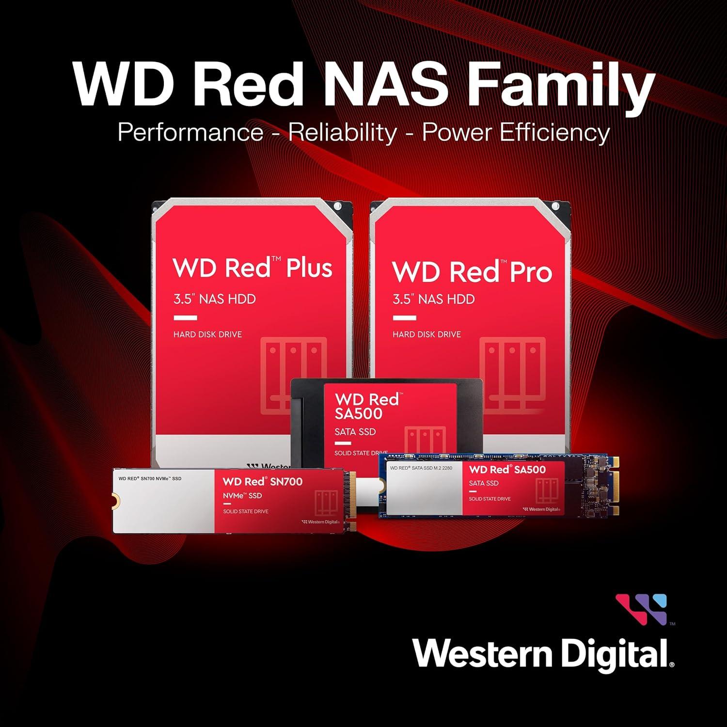 imageWestern Digital 4TB WD Red Plus NAS Internal Hard Drive HDD 5400 RPM SATA 6 Gbs CMR 256 MB Cache 35 WD40EFPX4TB