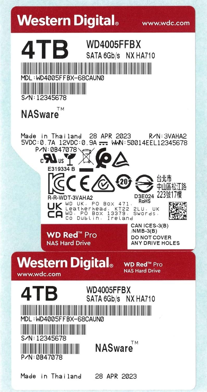 imageWestern Digital 4TB WD Red Plus NAS Internal Hard Drive HDD 5400 RPM SATA 6 Gbs CMR 256 MB Cache 35 WD40EFPX4TB