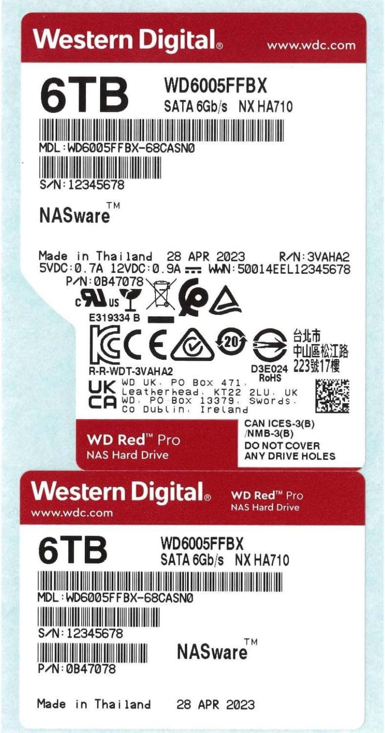imageWestern Digital 4TB WD Red Plus NAS Internal Hard Drive HDD 5400 RPM SATA 6 Gbs CMR 256 MB Cache 35 WD40EFPX6TB