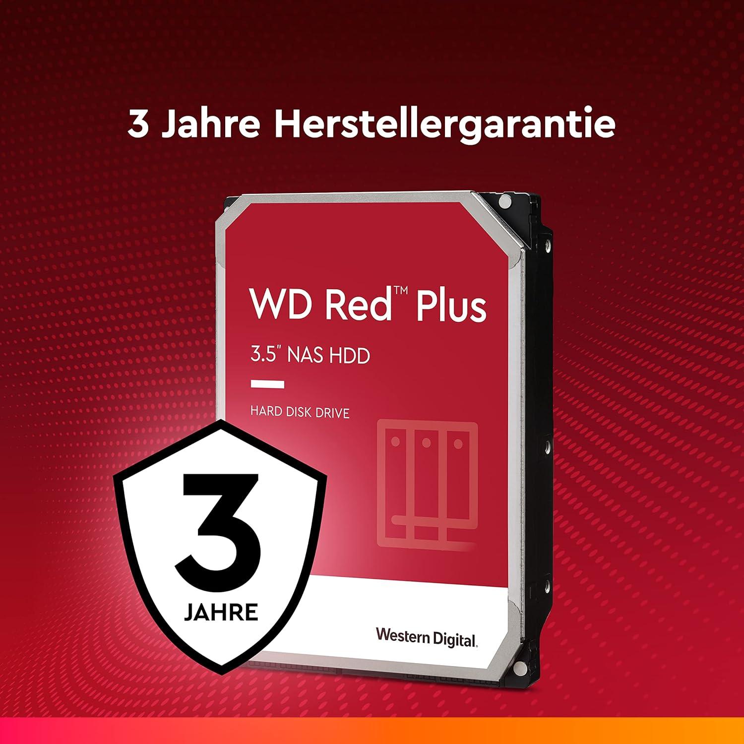 imageWestern Digital 4TB WD Red Plus NAS Internal Hard Drive HDD 5400 RPM SATA 6 Gbs CMR 256 MB Cache 35 WD40EFPX6TB