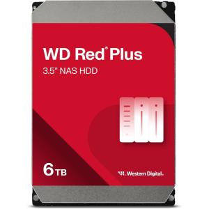 Western Digital 6TB WD Red Plus NAS Internal Hard Drive HDD – 5640 RPM, SATA 6 Gb/s, CMR, 128 MB Cache, 3.5″ -WD60EFZX(6TB)