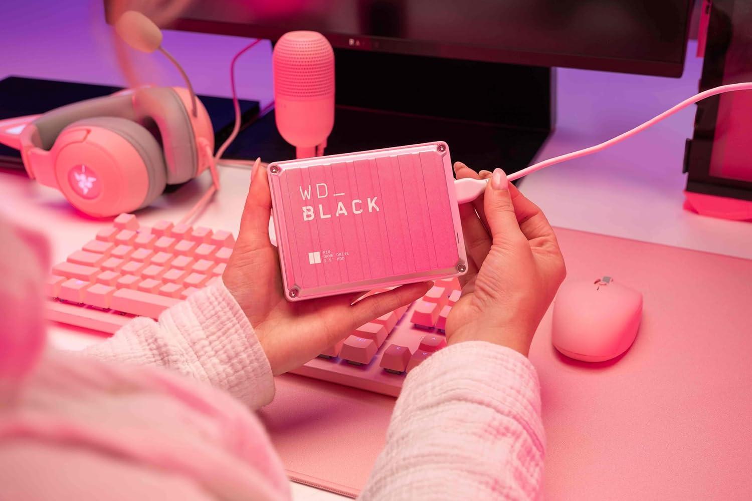 imageWDBlack 6TB P10 Game Drive Portable External Hard Drive Works with PlayStation Xbox amp PC WDBZ7D0060BBKWESNPink