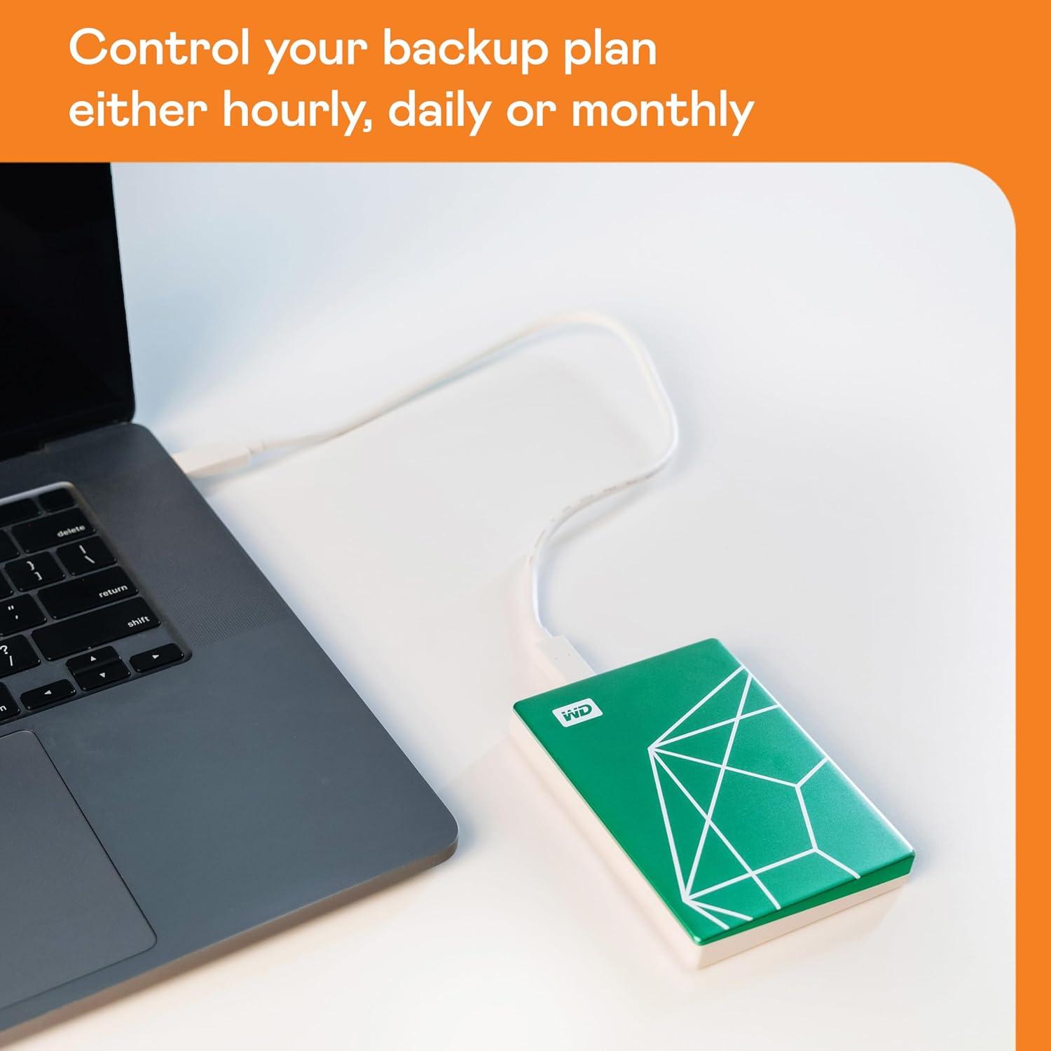 imageWD 4TB My Passport Ultra Blue Portable External Hard Drive backup software with defense against ransomware and password protection USBC and USB 31 WDBFTM0040BBLWESNEmerald