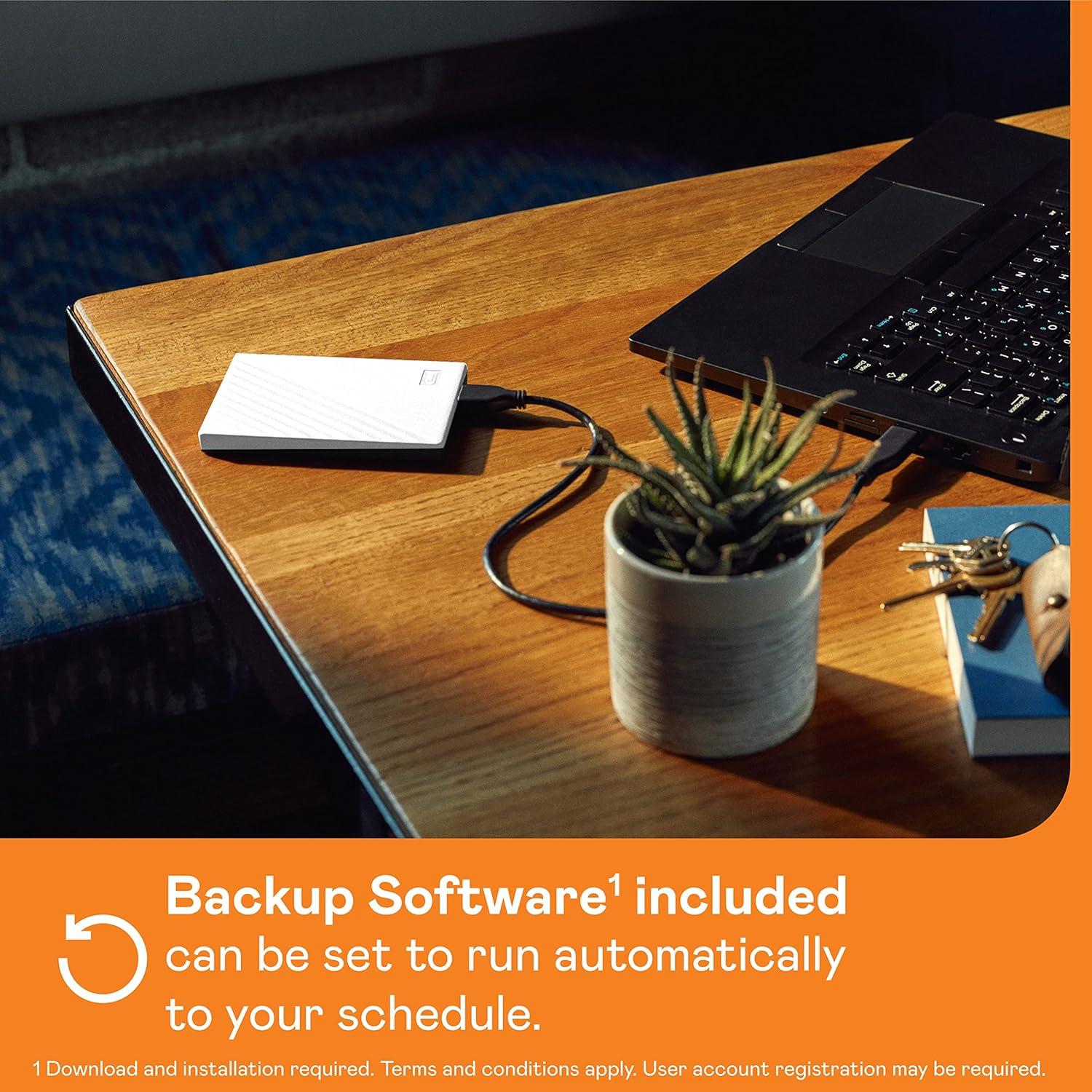 imageWestern Digital 5TB My Passport Portable External Hard Drive with password protection and auto backup software White Western DigitalBPKJ0050BWTWESNWhite