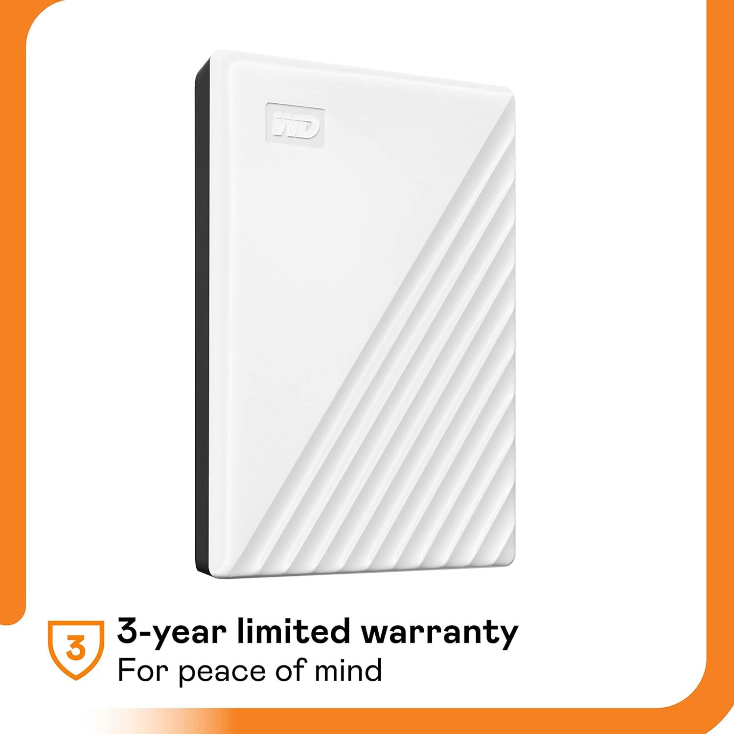 imageWestern Digital 5TB My Passport Portable External Hard Drive with password protection and auto backup software White Western DigitalBPKJ0050BWTWESNWhite