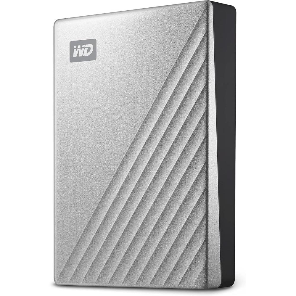 imageWD 4TB My Passport Ultra Blue Portable External Hard Drive backup software with defense against ransomware and password protection USBC and USB 31 WDBFTM0040BBLWESNSilver
