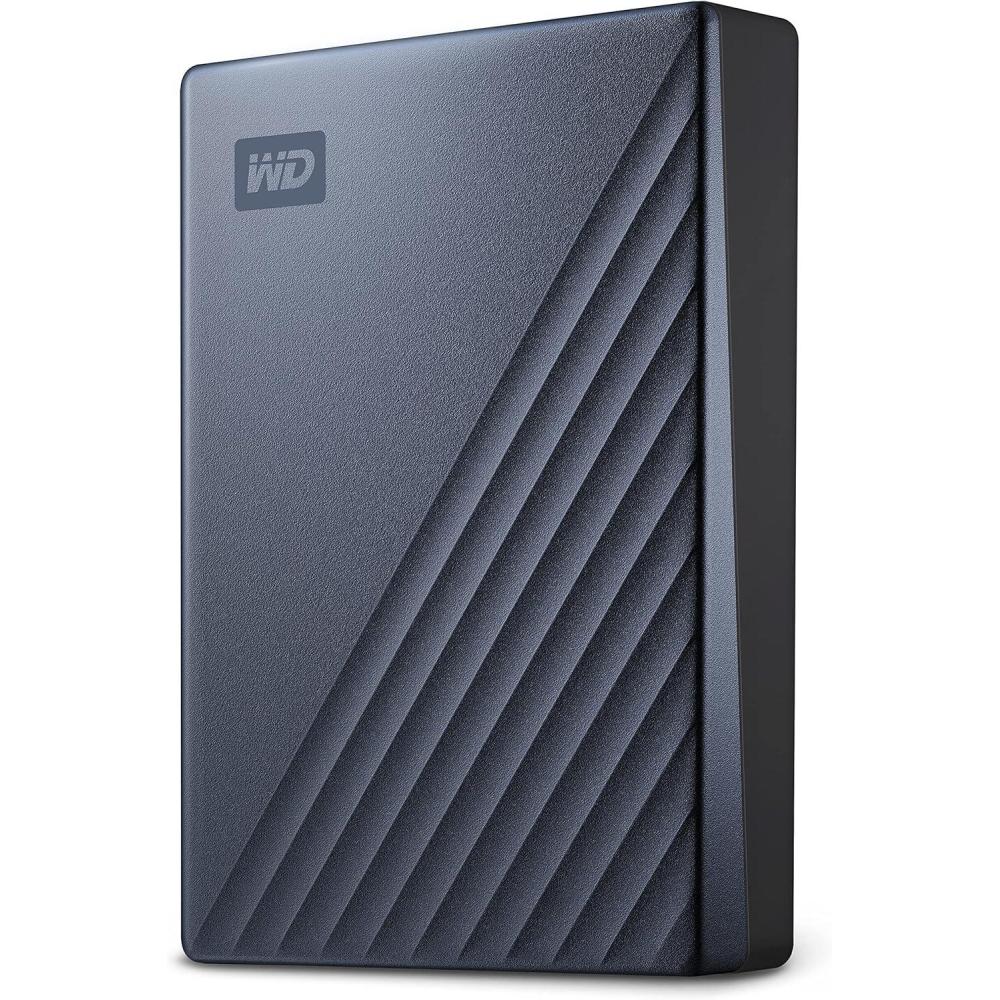 imageWD 4TB My Passport Ultra Blue Portable External Hard Drive backup software with defense against ransomware and password protection USBC and USB 31 WDBFTM0040BBLWESNBlue